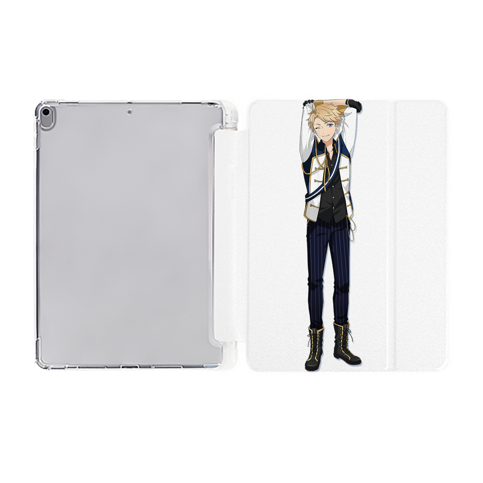（画像用） あんさんぶるスターズ! Ensemble Stars IPad ケース ペン収納付き 三つ折りスタンド PUレザー×シリコン 対応機種9.5/10.5/10.9インチ
